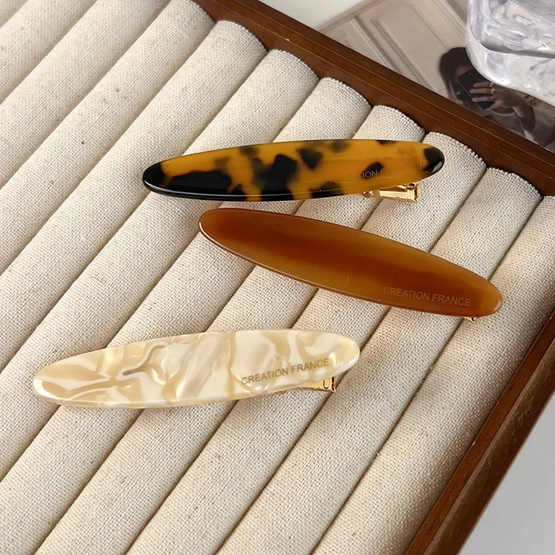 French Hairclips Hair Clip Barrettes Acetate Side Clip Non-slip Headwear Korean Style for Girls Hair Accessories
