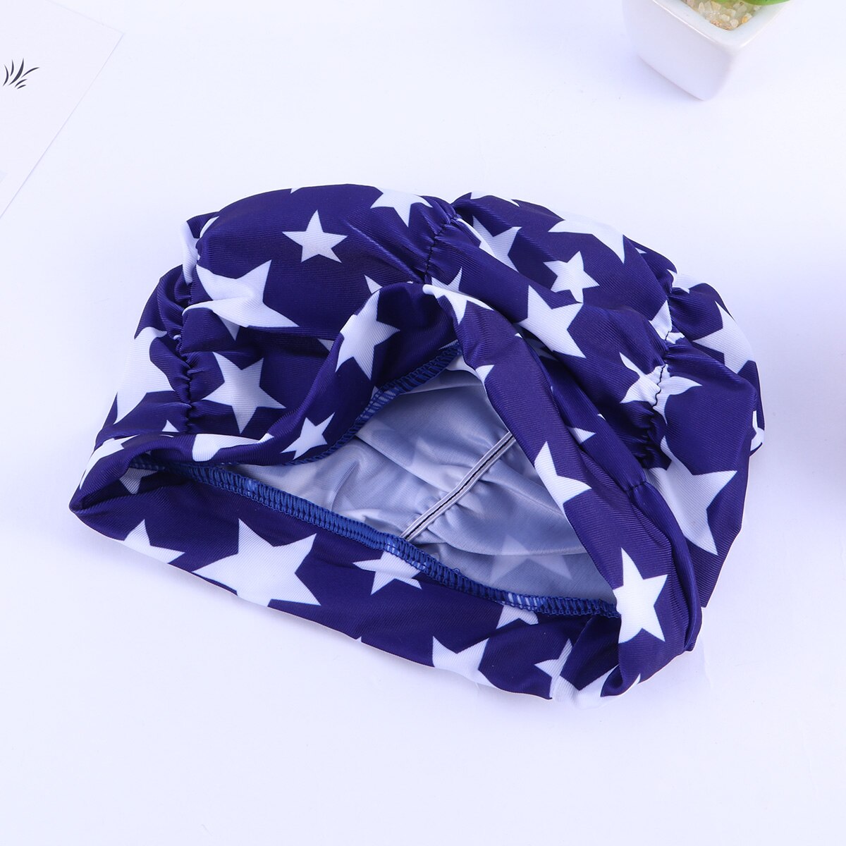 1pc elastische geplooide oorbeschermers met bloemenprint, badmuts, badmuts voor dames
