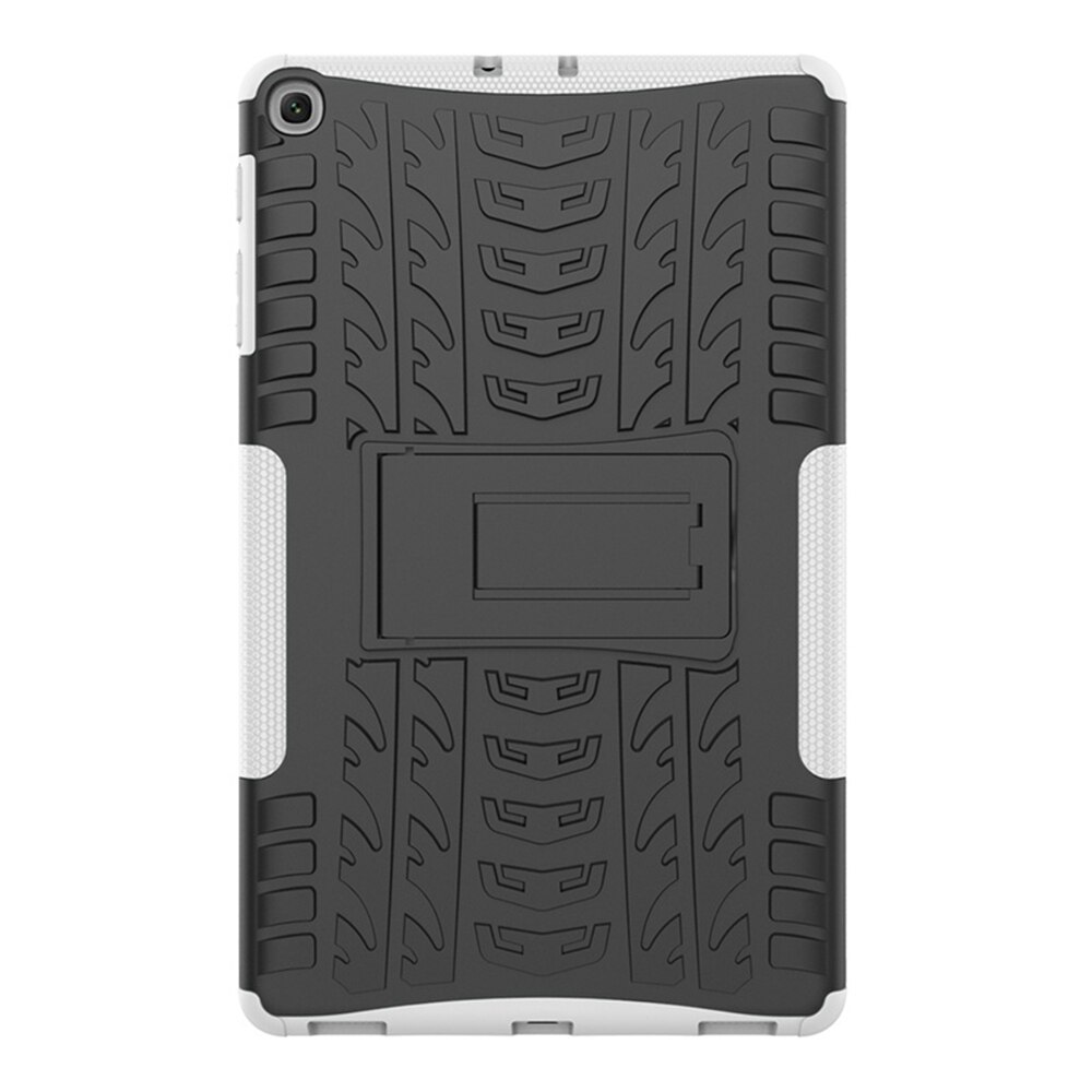 Funda Armor para Samsung T510 Tab A , funda de SM-T515 de 10,1 pulgadas para galaxy sm-T510, Tablet de TPU + PC, funda con soporte: Blanco