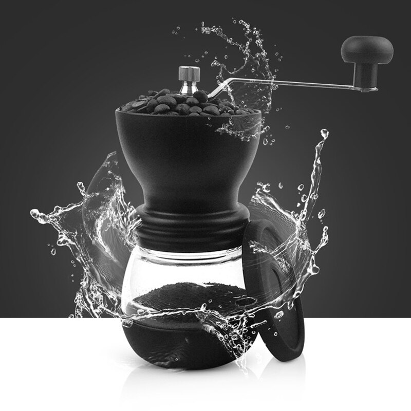 Kaffekvarn mini manuell bönmalningsmaskin i rostfritt stål förvaringsflaska espressotillbehör baristaverktyg