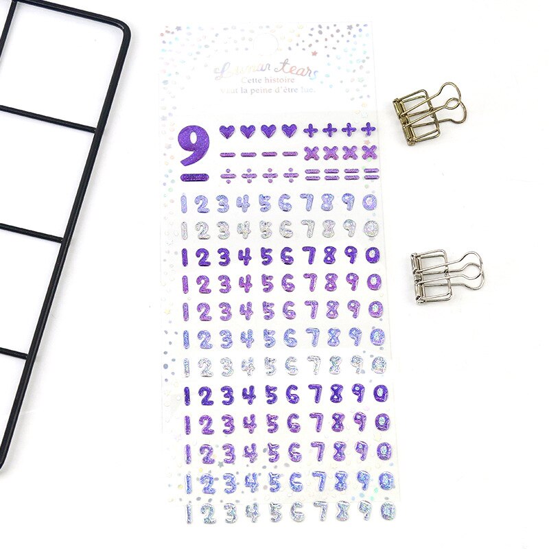 Kristall drei-dimensional kleber transparent aufkleber Blitz-nette Digital Englisch frische Hand buch dekoration aufkleber: Kristall Digital-08