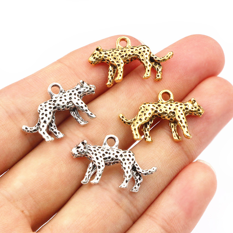 10 Stück 23x14x4mm Legierung Leopard Reize Anhänger DIY Schmuck Herstellung Zubehör Erkenntnisse für Halskette Armbinde