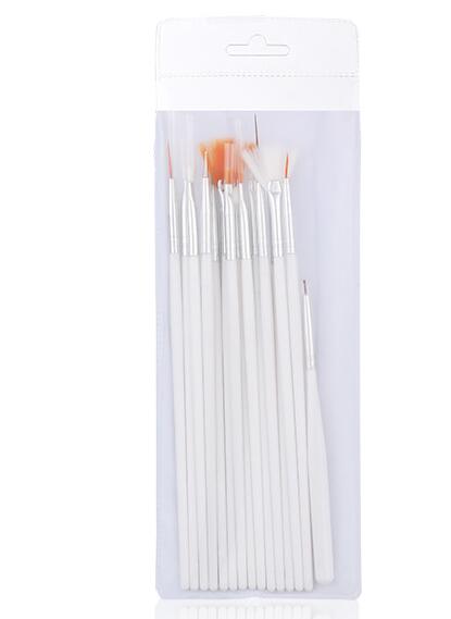Juego de pinceles de maquillaje para uñas, juego de 15 unidades de pinceles de diamante para uñas, pluma de inmersión, Pluma de terapia de luz, conjunto de herramientas para manicura y belleza: Blanco