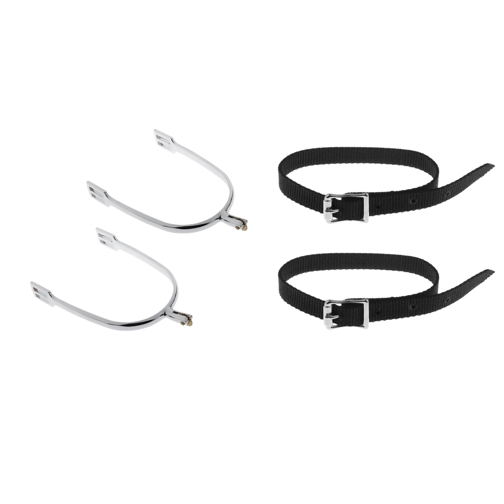 Pair Zinc Alloy Equestrian Spur And Spur Straps Men Horse Riding Equipment