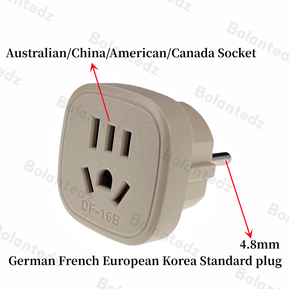 Vs au naar eu stekkeradapter type-i type-a naar type-f stroomomvormer australië china naar schuko europese reizen frankrijk korea rusland: Hemelsblauw