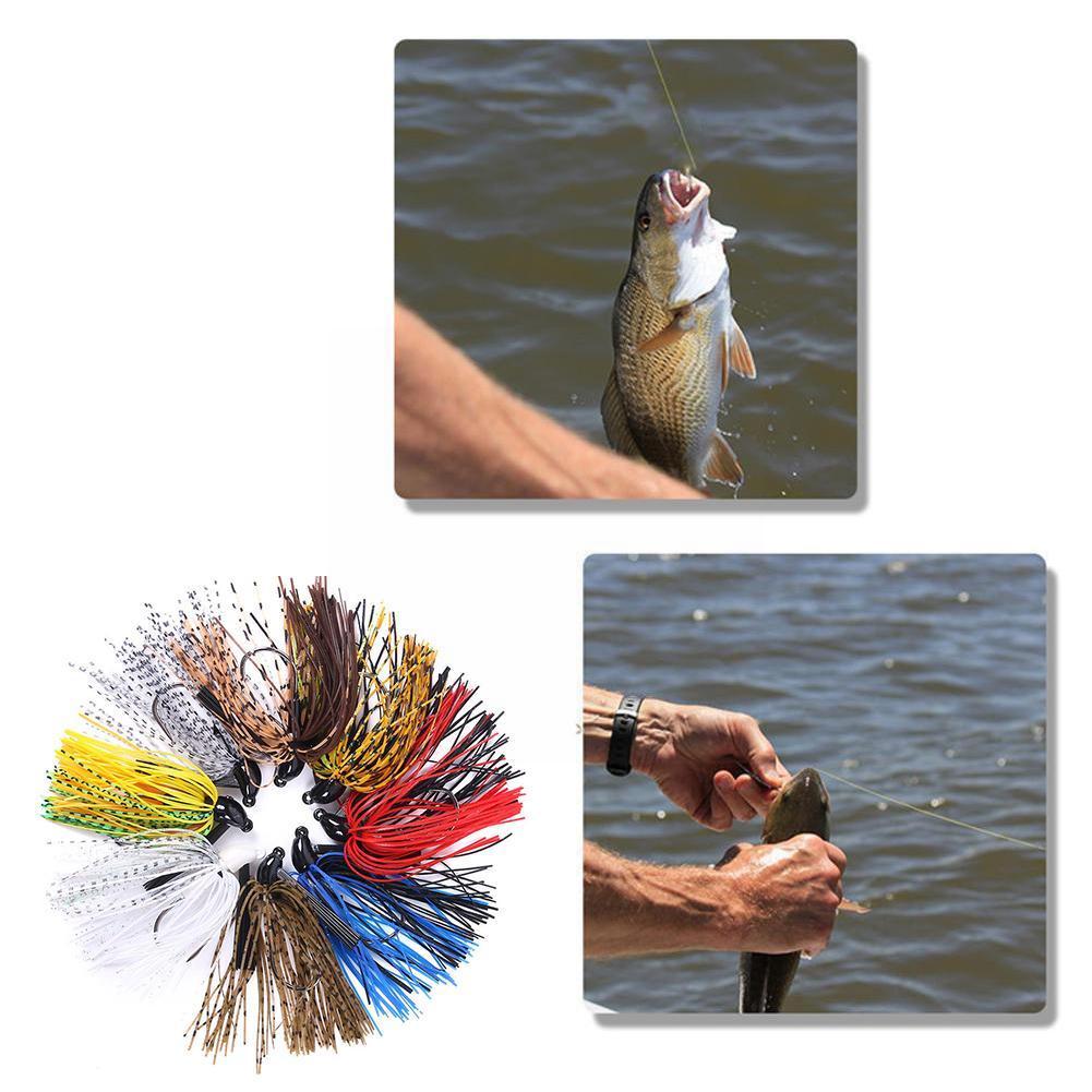 1 stk 10g spinnerbait buzzbait anti-modhage fiskelokker sort mund skæggrej gummi jig gedde fisk stor fiskebasse  p3 r 2