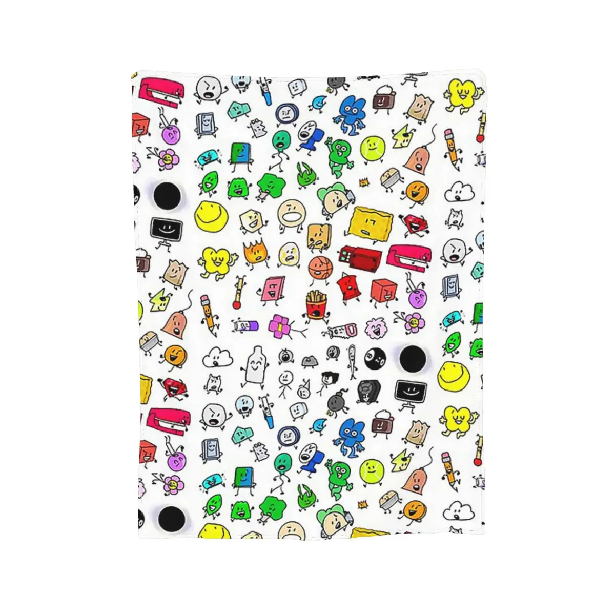BFDI All Characters (Transparent) Blankets Soft Warm Flannel Throw Blanket Bedding for Bed Living room Picnic Travel Home Couch: 100X140cm