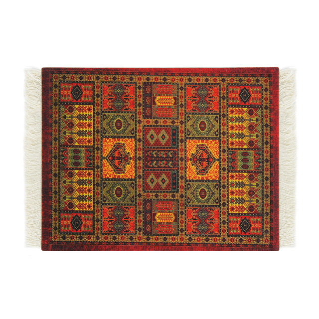 Alfombrilla para ratón, alfombrilla para comida, estilo alfombra persa, goma antideslizante, duradera, impresión rectangular, alfombrillas para ratón para juegos, posavasos