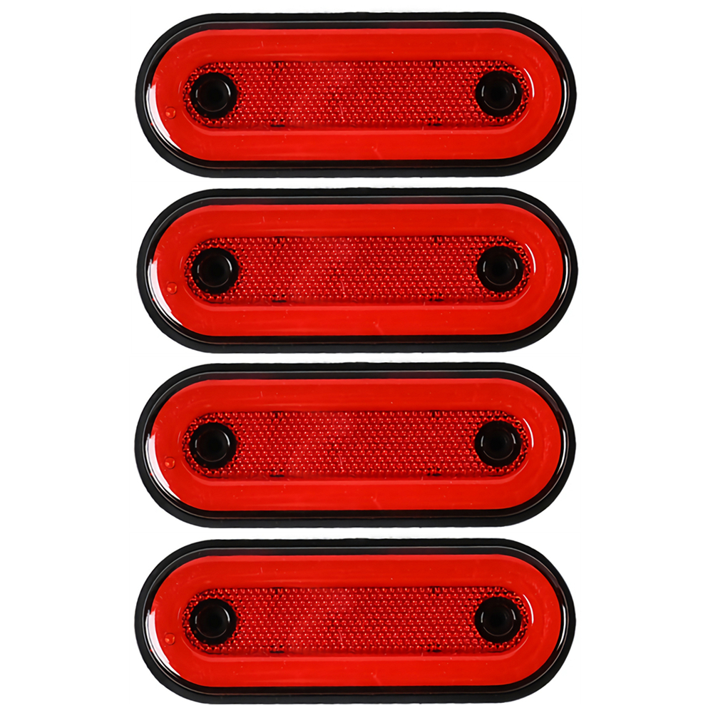 4 stk. markeringslys til tilhenger, 12v 24v led-sidemarkeringslys til lastebil, bobil, buss, campingbil, sidelys rødt, hvitt, gult: Rød