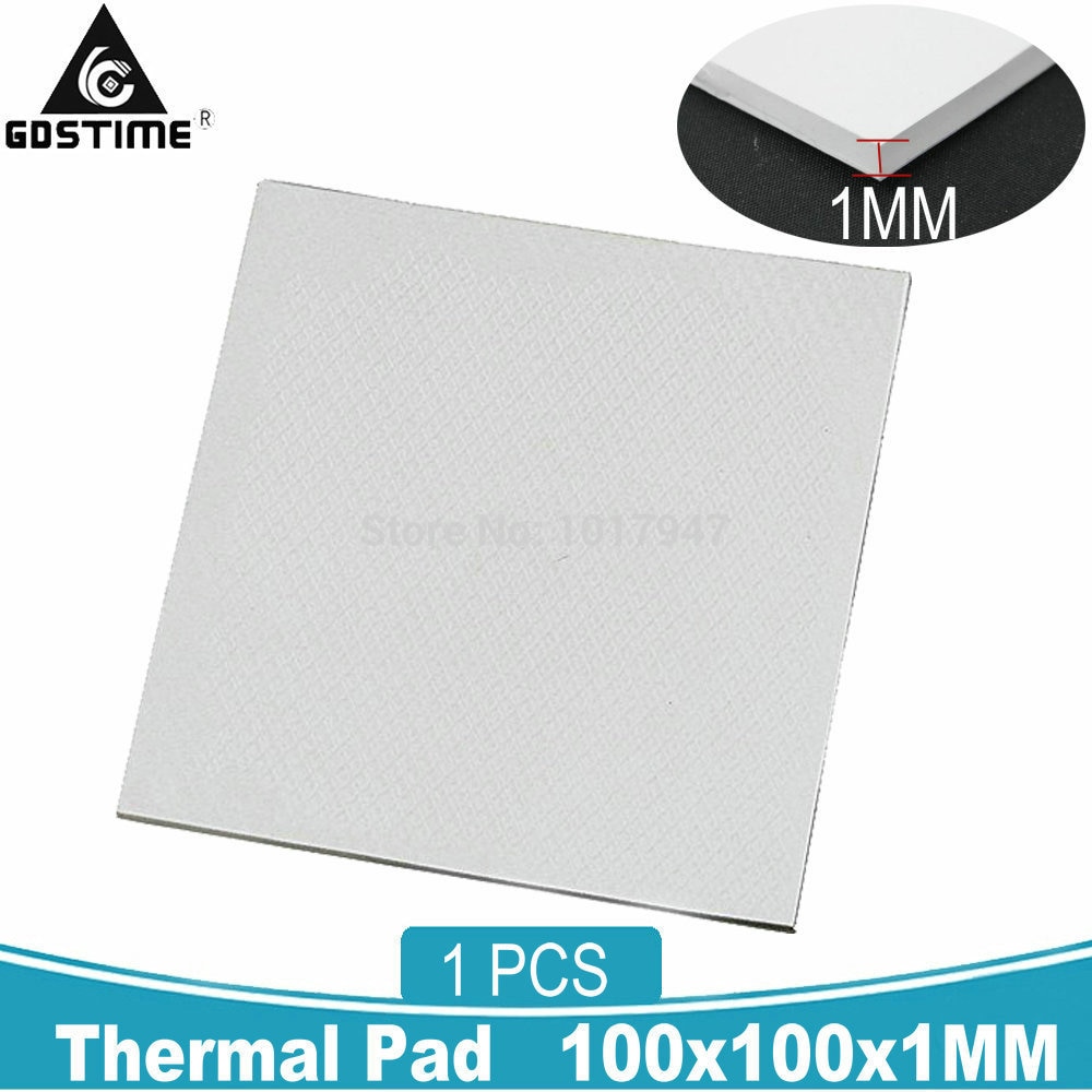 Gdstime 1 MM Thermal Pad GPU CPU Heatsink Cooling Geleidende Siliconen Pads 100mm * 100mm * 1mm