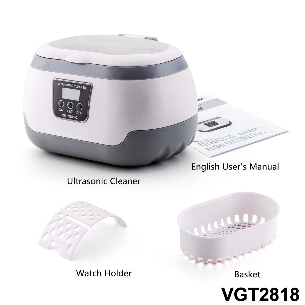 GTSONIC VGT-2000 Ultrasonic Cleaner 600ml 35W for Necklace Earrings Bracelets Dentures Household Ultrasonic Baths: VGT-2818 / UK