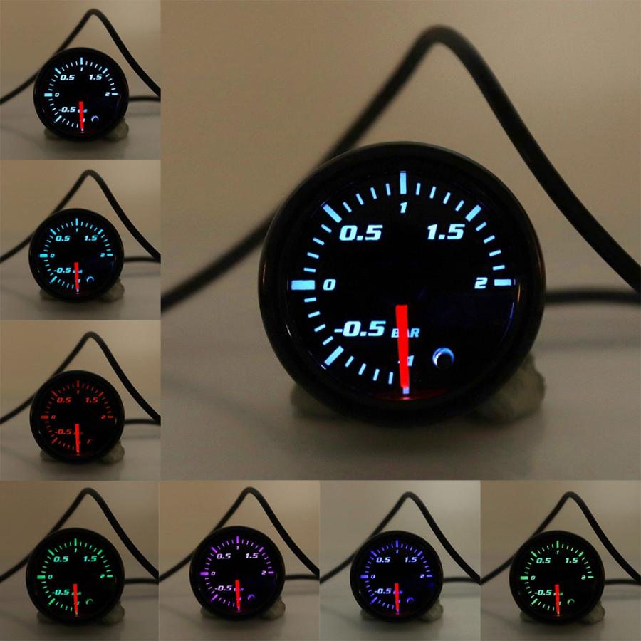 2in 52mm Car PSI Pressure Turbo Boost Gauge Colorful Screen Pointer Bar Vacuum Meter Kit Aluminum alloy Turbo Gauge