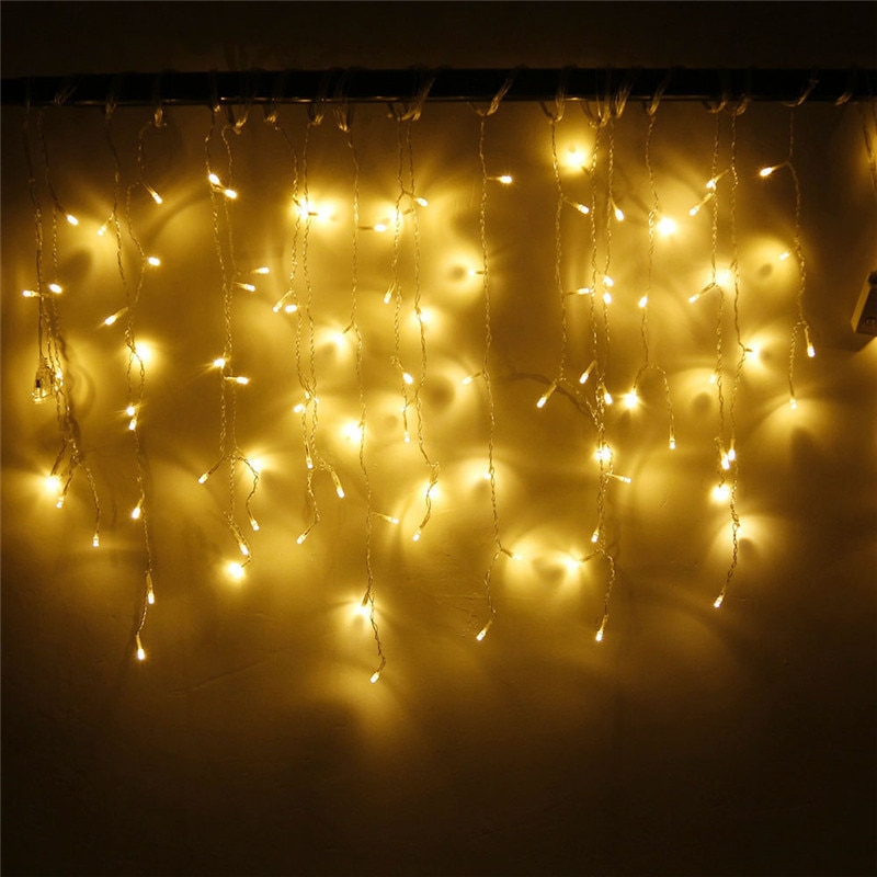 5 M 16.4ft droop 0.4 m 0.5 m 0.6 m LED String Lights Gordijn Ijspegel Garland voor Kerstmis Bruiloft party Outdoor Decoration
