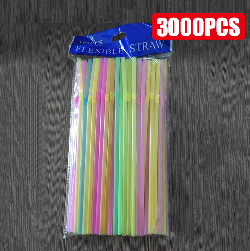 50-3000 Stuks Veelkleurige Rietjes Rietjes Melk Thee Bar Party Bruiloft Keuken Woonaccessoires Drank Zwart Stro: Licht Geel