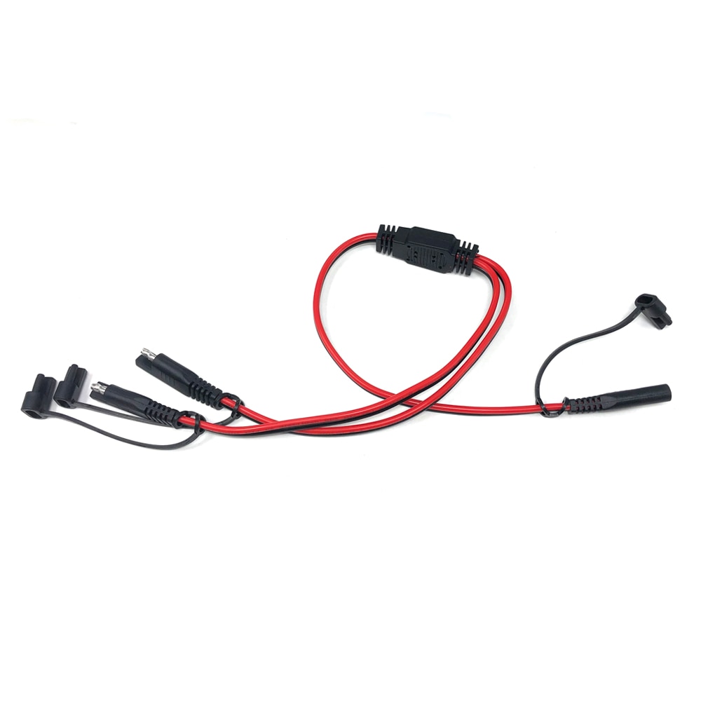 SAE Splitter Cable SAE Connector SAE Power Automotive Adapter Cable 1 to 2 SAE Extension Cable Dust Cover 14AWG 60cm Harness