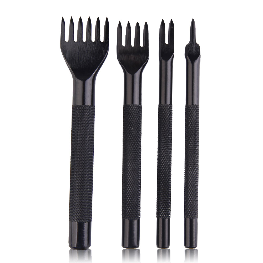 10 Pçs/set Aço Couro Oco Soco Ferramentas De Couro Cinto Buraco Ferramentas de Perfuração 1 + 2 + 4 + 6 Prong para Couro Craft: 2mm 4mm 4pcs