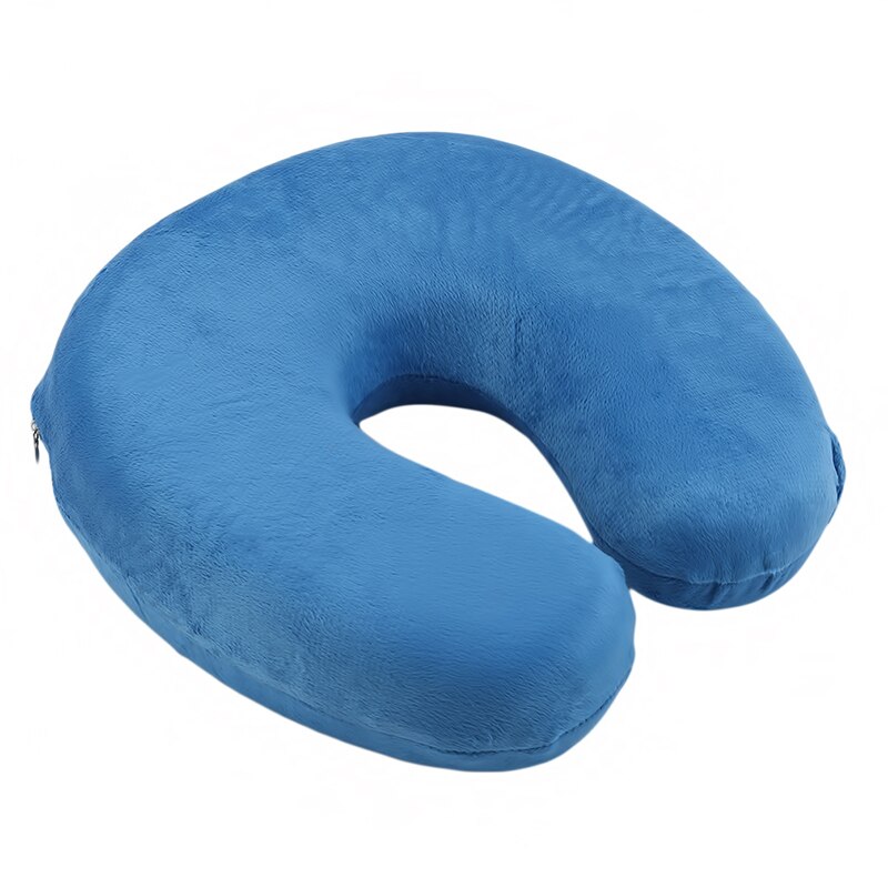 Accesorios de viaje para dormir, almohada de apoyo para el cuello, espuma de memoria, en forma de U, para avión: dark  blue