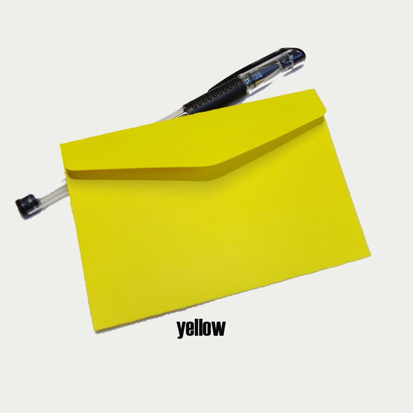 100pcs Lxw: 11.7x8cm Colorful Mini Kraft Envelope Business Vip Card Small Wedding Party Invitation Card Paper Envelopes Office: yellow