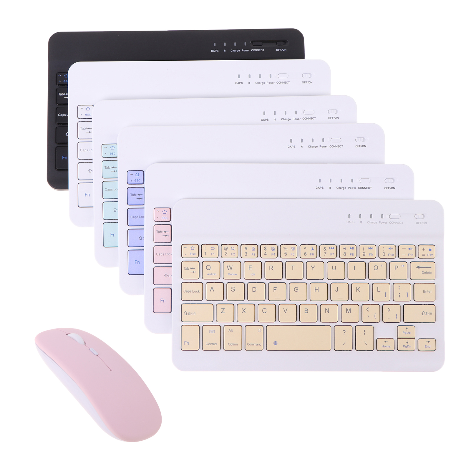 1 Set Wireless Keyboard Mobile Phone Tablet Computer Bluetooth-compatible Keyboard+Mouse Set 20*12.5cm