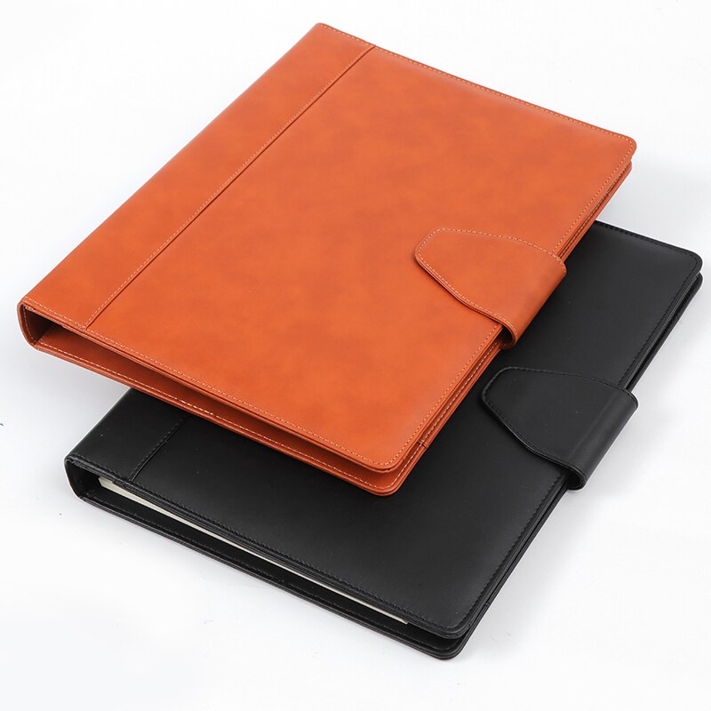 Business Portfolio Padfolio A4 Leather Organizer 4 Ring Binder Padfolio For A4 Documents