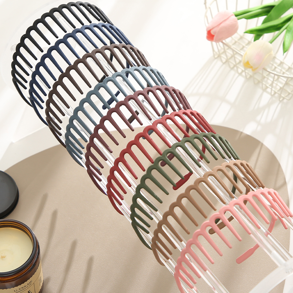 Rutschfeste Zick-Zack-Stirnbänder für Frauen und Mädchen, Haifischzähne, Kunststoff-Haarband, Zahnhaarkamm, Spitze, transparentes Stirnband