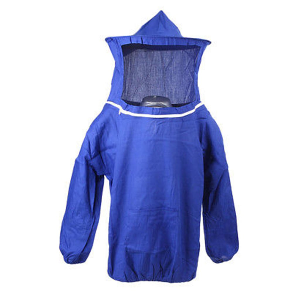 1 Juego de ropa de apicultor traje de apicultura de cuerpo completo defender la ropa de seguridad de algodón de abeja apicultores protección: Azul