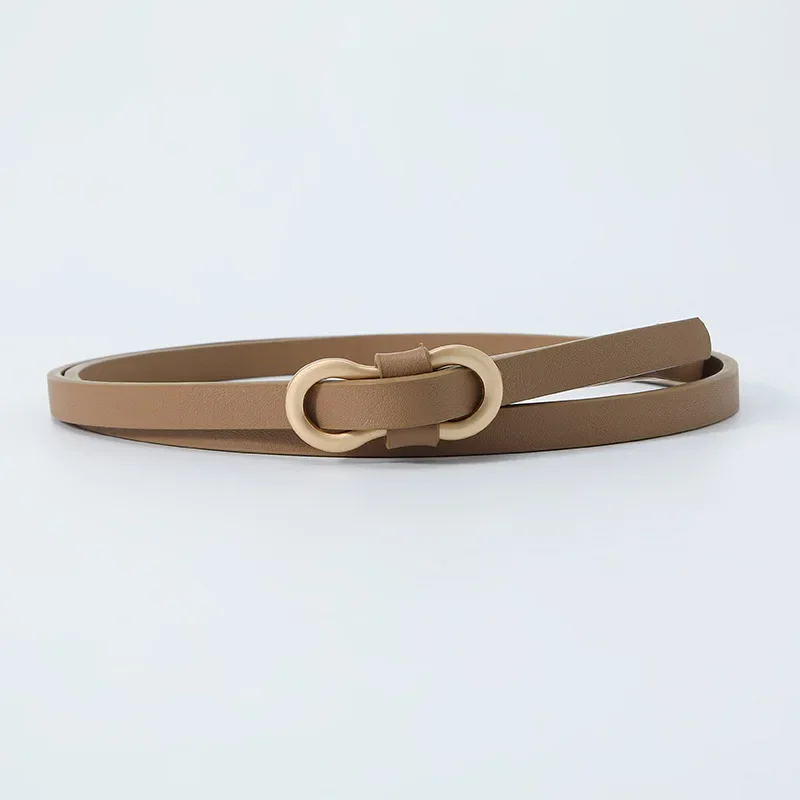 PU-leer damesmode riem metalen knoopgesp Tailleband Buikband voor jurkjeans: Army Green
