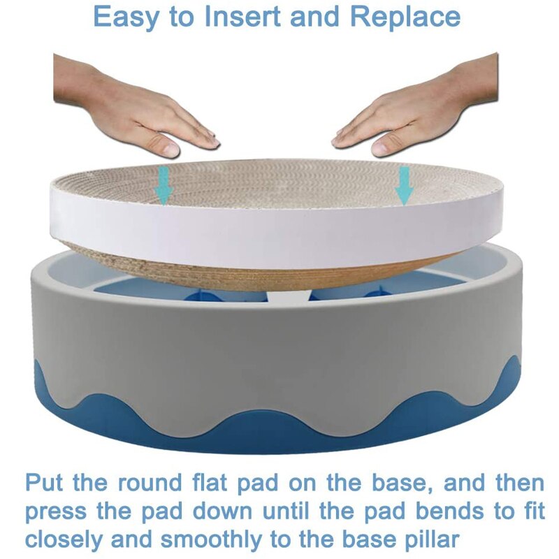 Cardboard Cat Scratcher Scratch Pad Reversible & Replaceable Cake Shaped Cat Lounge Bed Corrugated Scratching Pad with Catnip