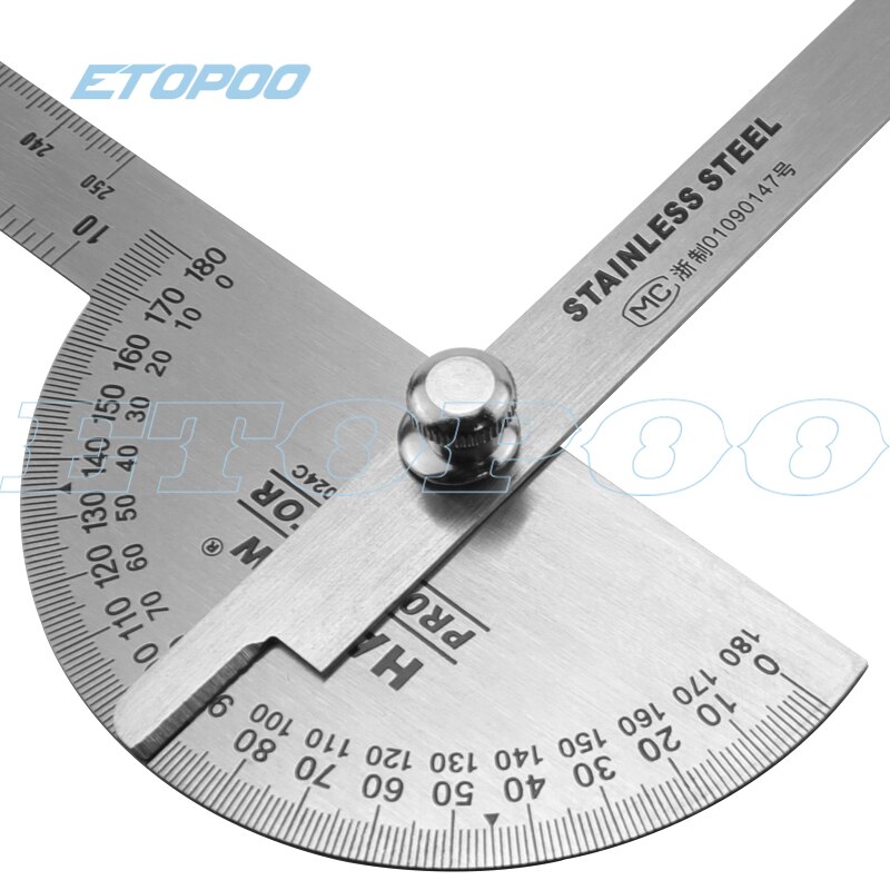 0-360 degree Protractor bevel square angle ruler gauge 250mm stainless steel goniometer drawing gauges tool