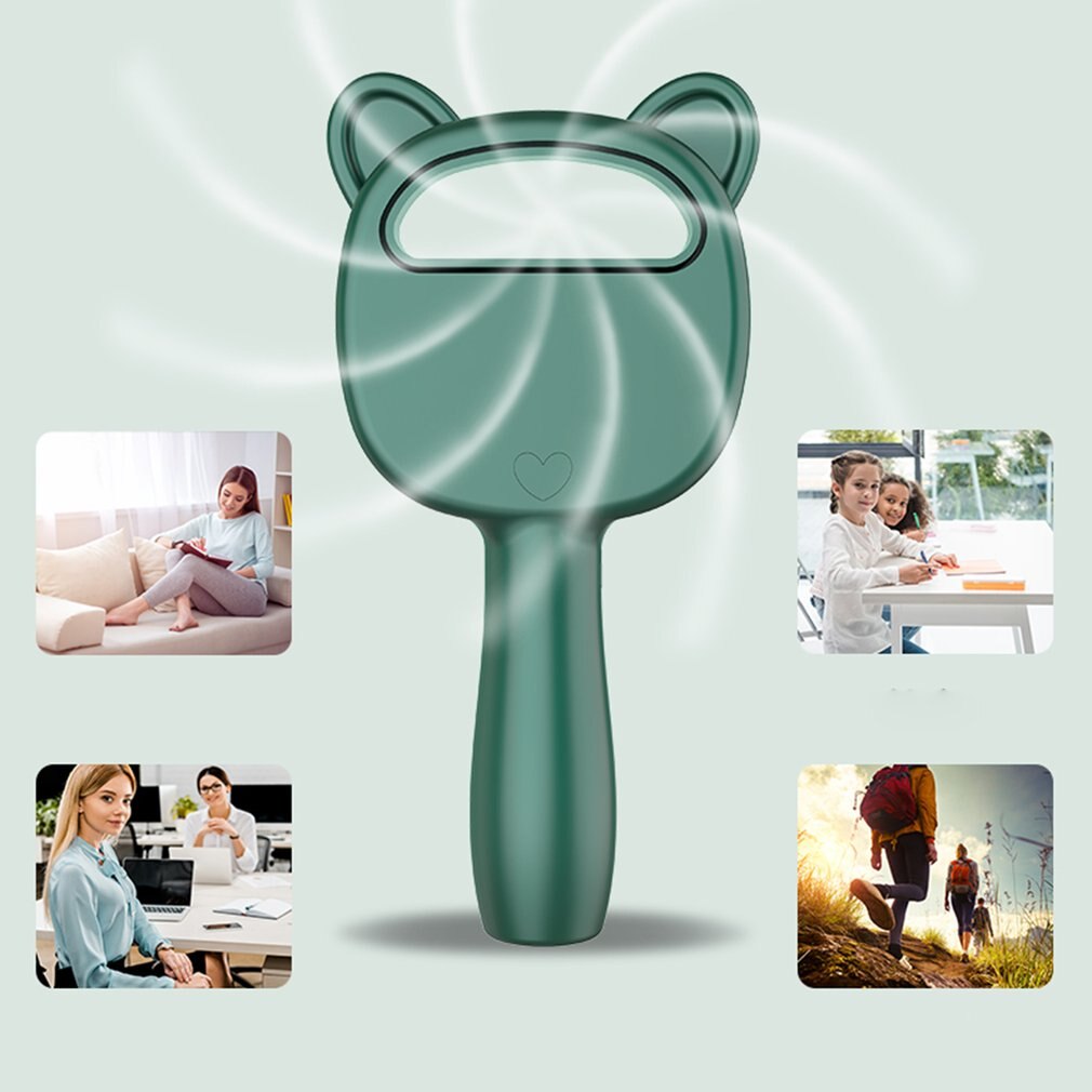 3 Snelheden Elektrische Bladeless Ventilator Draagbare Draadloze Usb Opladen Mini Handheld Fan Mini Desktop Luchtkoeler Geen Blad Handy Fan: green