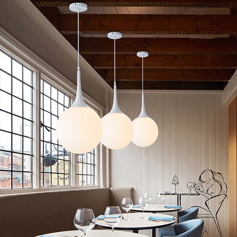 Modern Milk Globe Glass Shade Pendant Lamp Light Lights Fixture Ceiling Lighting-20cm