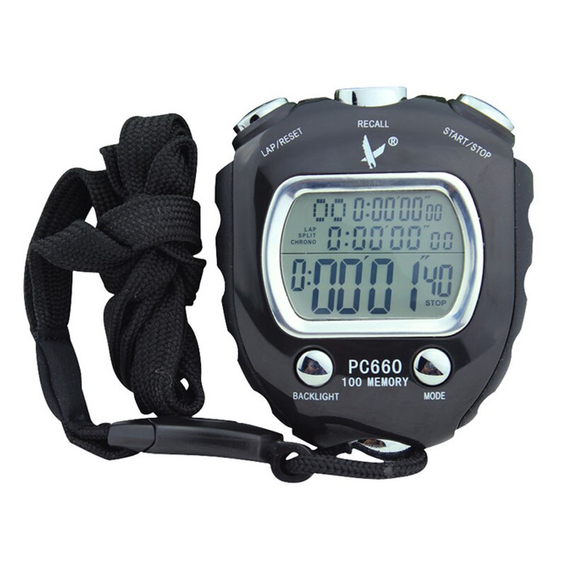 100 Geheugen Elektronische Stopwatch Chronograaf Digitale Sport Professionele Stopwatch Gym Interval Scheidsrechter Apparatuur