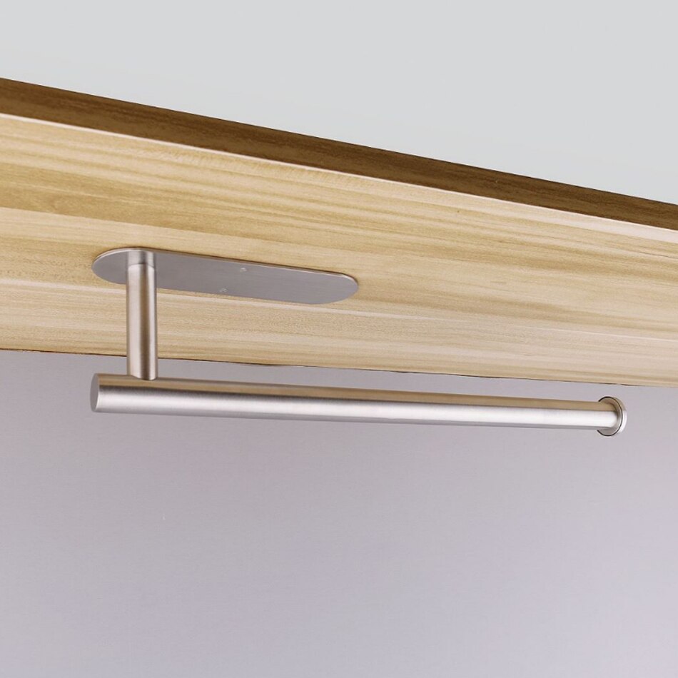 Black Kitchen Paper Holder 304 Stainless Steel Adhesive Toilet Tissue Roll Shelf Wall Hanger Bathroom WC Long Paper Towel Bar: paper holder B