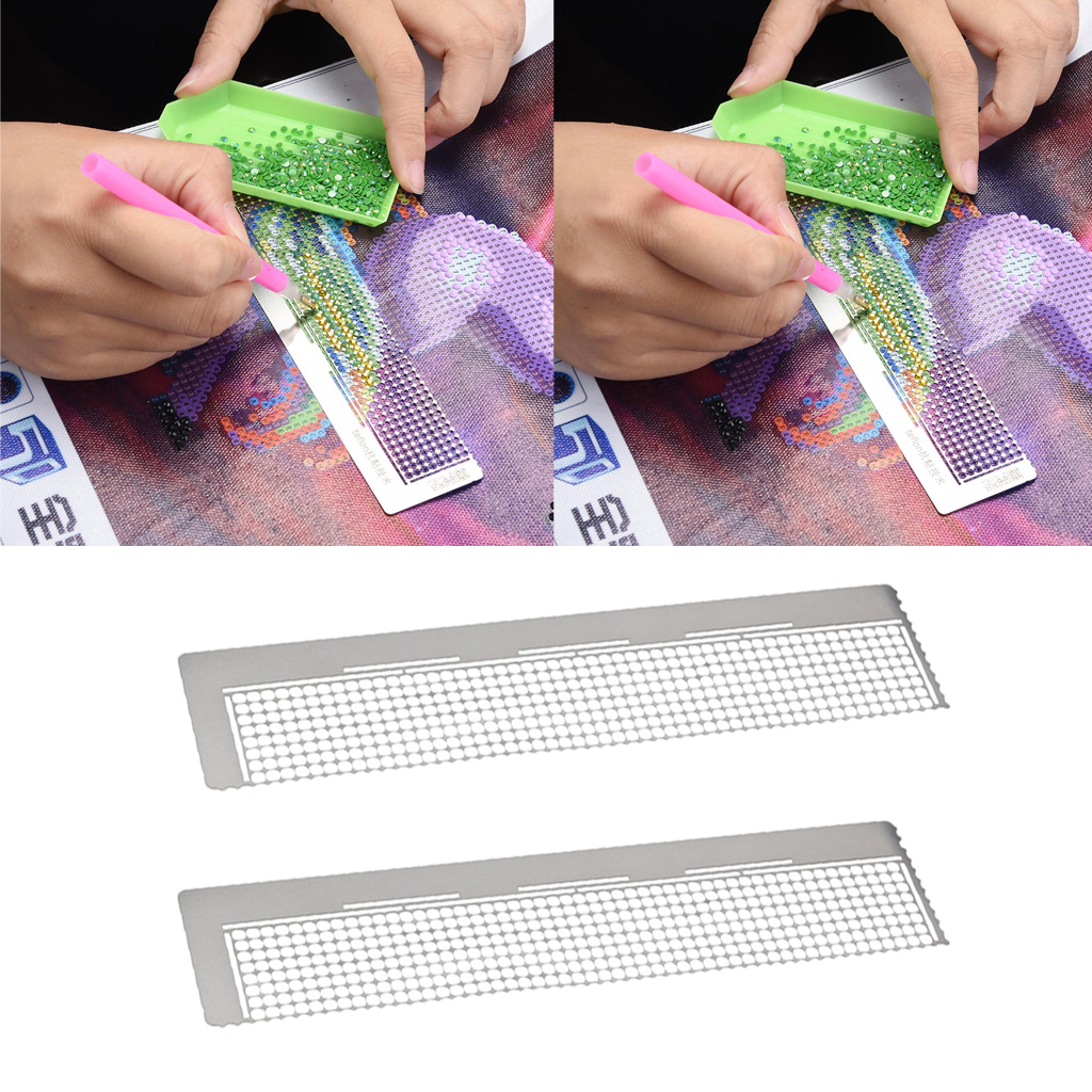 2 Pieces Diamond Painting Dot Ruller Ruler, DIY 5D Diamond Embroidery Painting Accessories for Beginners Handicraft Lovers