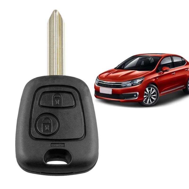 Coque De Protection Pour Clé De Voiture Citroën/Peugeot - TPU Souple Anti-chocs - Avec Porte-clés - Couleur Rose