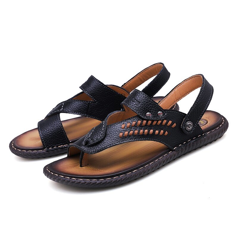 Mand herren læder ete sandles sandaler-mænd arbejde slide zandalias transpirables uomo sandel sandalias sandalet rasteira til