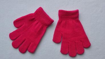 15 cm Neue Winter Warme Handschuhe Baby freundlicher Junge Mädchen Wärmer Fäustlinge Finger Handschuhe Verdicken Gestrickte Handschuhe Junge Mädchen Solide handschuhe XL669: Rose rot