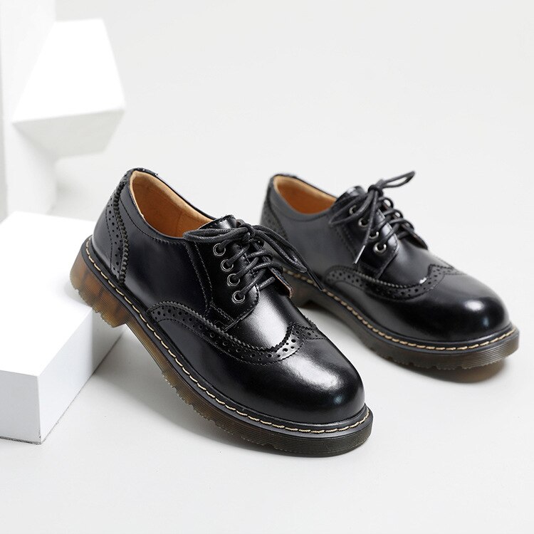 Eagsity klassiset brogue-kengät naisille, oxford-kengät, nauhakengät, pyöreä kärki, vapaa-ajan kengät, paksupohjaiset kävelykengät