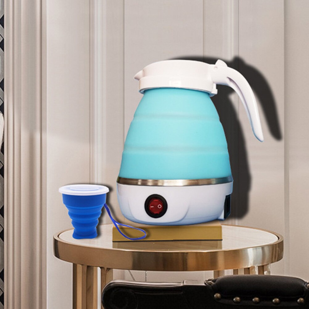 600W Silicone Portable Boiling Water Tea Pot Foldable Electric Boiler Kettle for Travel Home Use Kitchen Gadgets