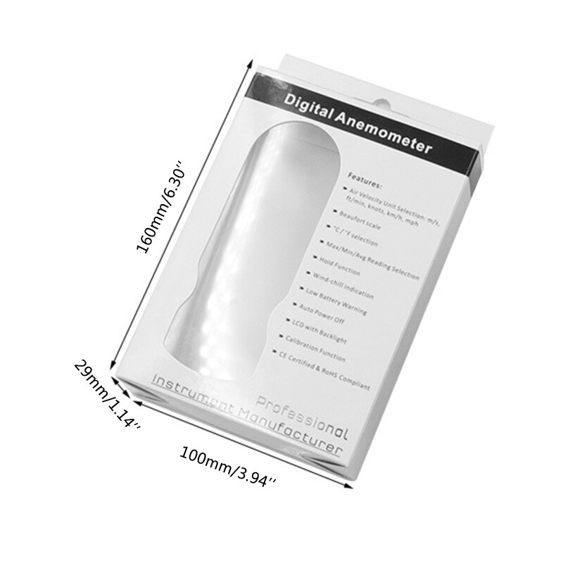 Handheld LCD Display Digital Anemometer Wind Speed Meter Hygrometer Thermometer Air Flow Velocity Gauge Temperature Test