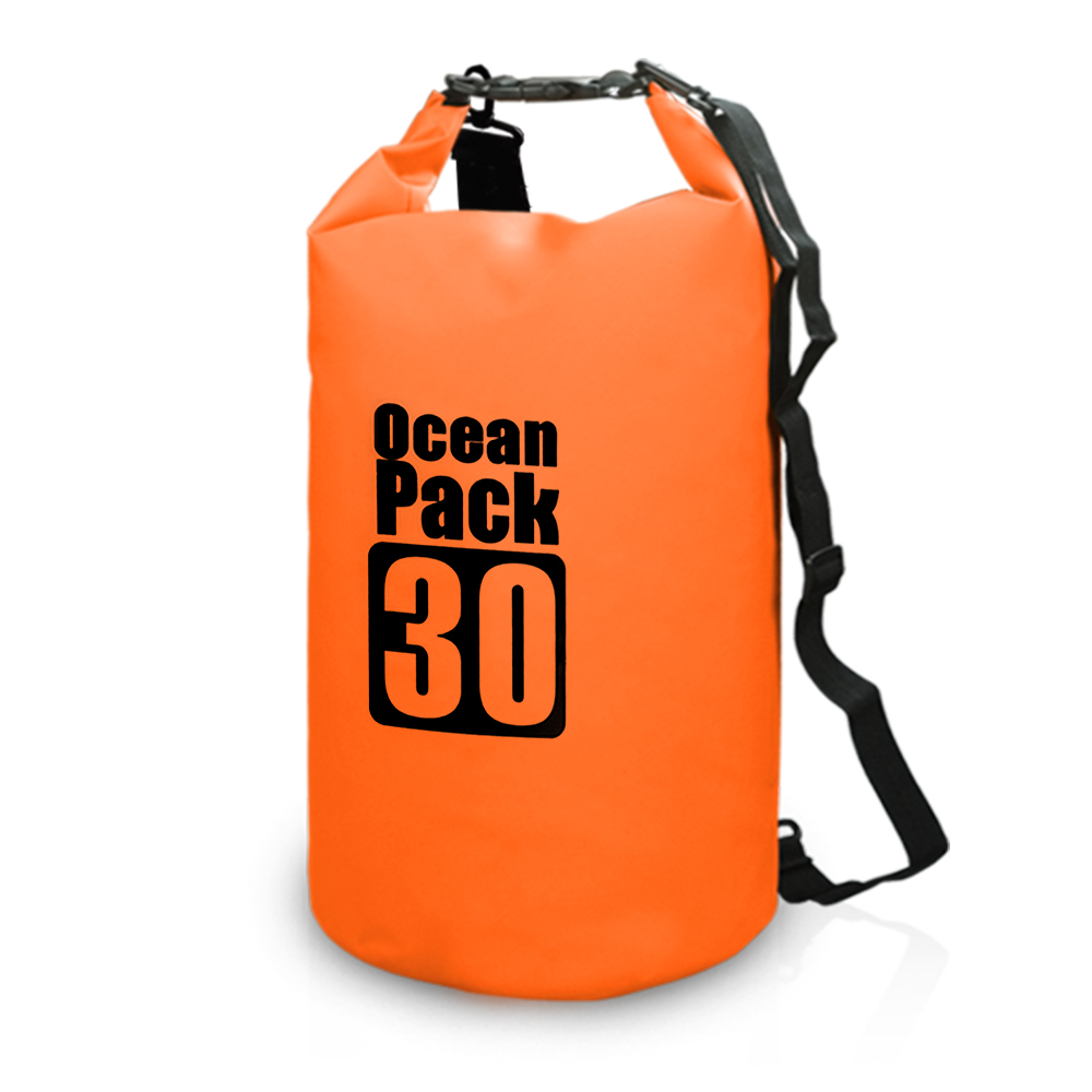 10L /15L /20L /30L Outdoor Waterproof Dry Backpack Water Floating Bag Roll Top Sack for Kayaking Rafting Boating River Trekking: Orange 30L