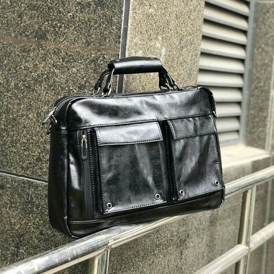 GUMST Men Bag Leather Men&#39;s Briefcase Large Capacity Business Handbags Male Shoulder Messenger Bags Laptop Bags