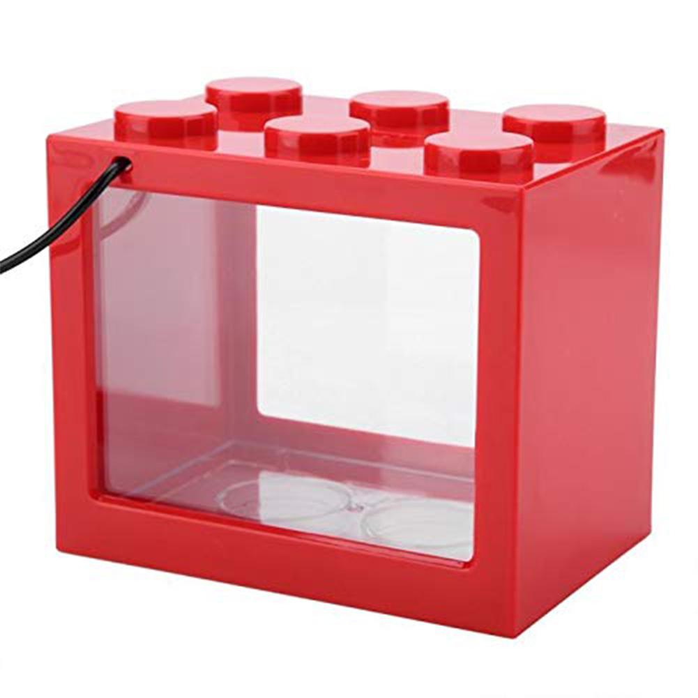 Heißer Mini Aquarium USB LED Licht Fisch Schüssel Heimat Büro Tee Tisch Dekoration betta Fisch Panzer Zucht Aquarium Liefert 6 farben: rot