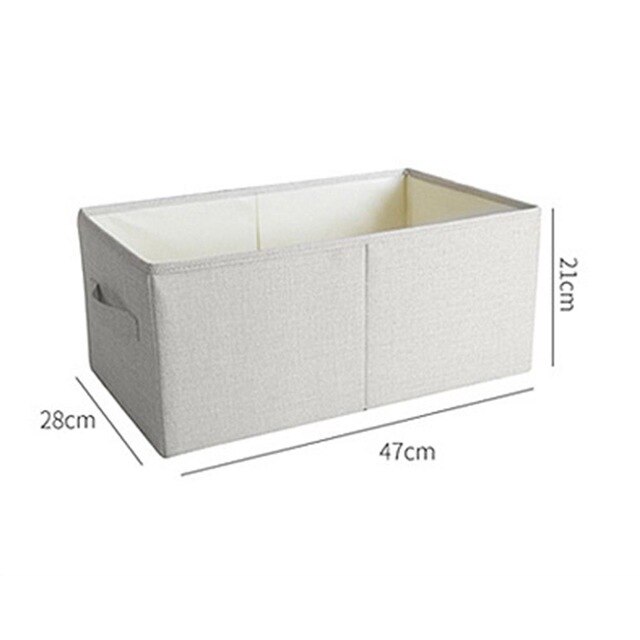 Clothing Storage Boxes No Smell Polyester Fabric Storage Baskets Organize Living Clothes Storage Box, Drawer Type Clothes Cloth: M white