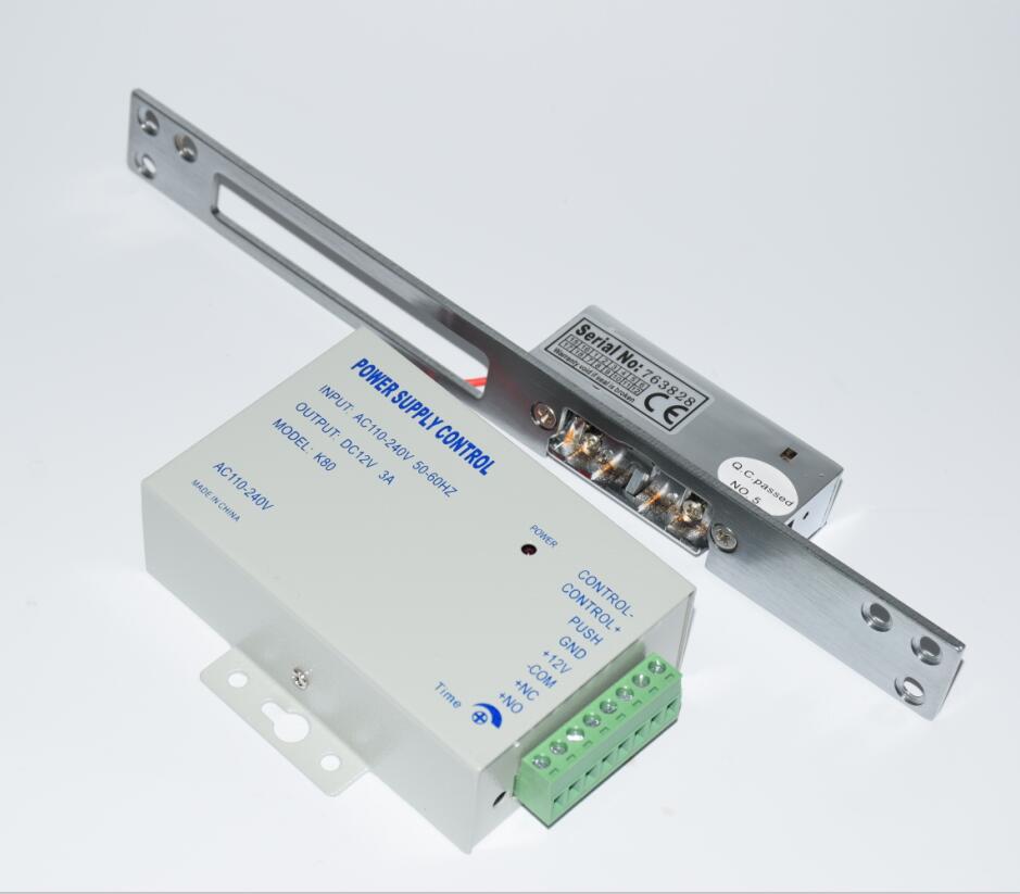 with power supply adapter Long Narrow Plate Door Gate Lock Electric Strike Fail safe/Fail secure adjustable for access control