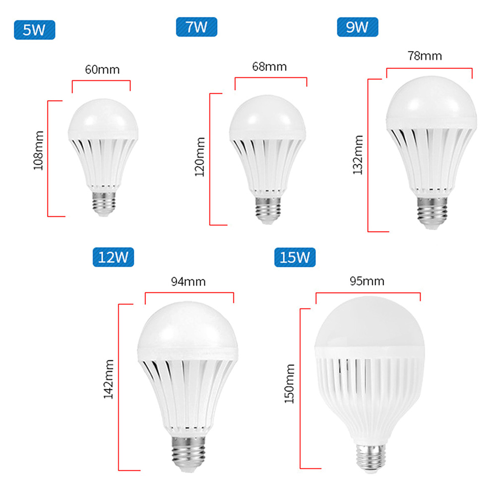 E27 Led Noodverlichting 5W 7W 9W 12W Emergency Lamp 220V Intelligente Opladen Outdoor Licht lamp Oplaadbare Avondmarkt Lamp: 5W