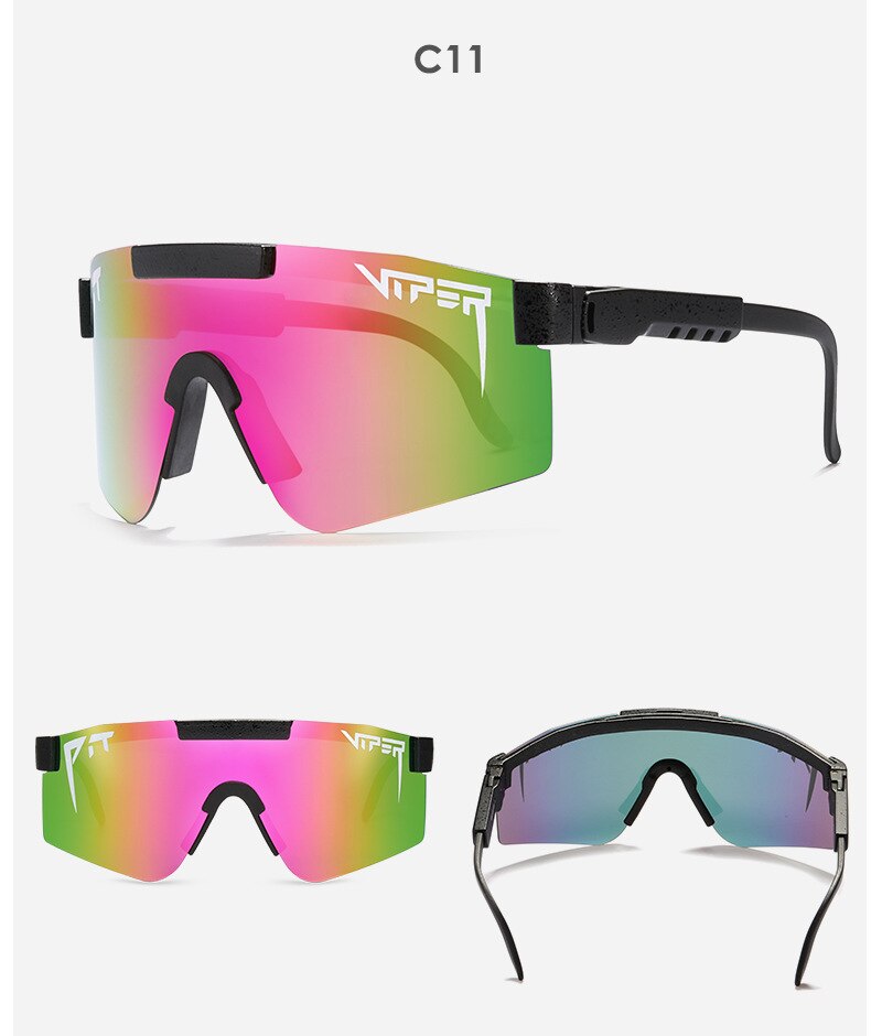 Pit viper Übergroßen Blau Gespiegelt Sonnenbrille Männer Sport polarisierte brillen einstellbare tr90 rahmen uv400 Schutz Frau Gläser: C11