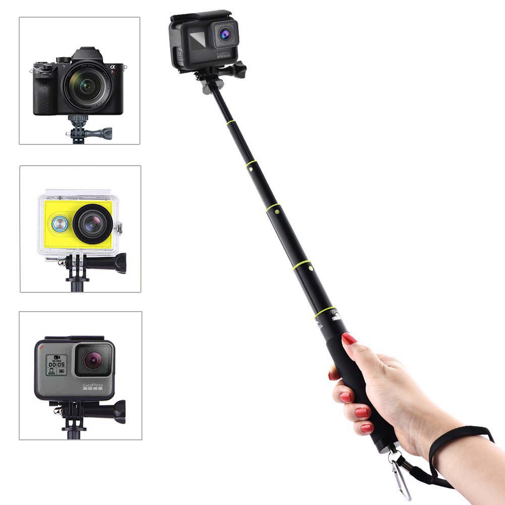 Palo selfie para Go Pro, palo selfie extensible de mano + soporte remoto para Gopro HERO Xiaomi SJCAM, accesorios para cámara