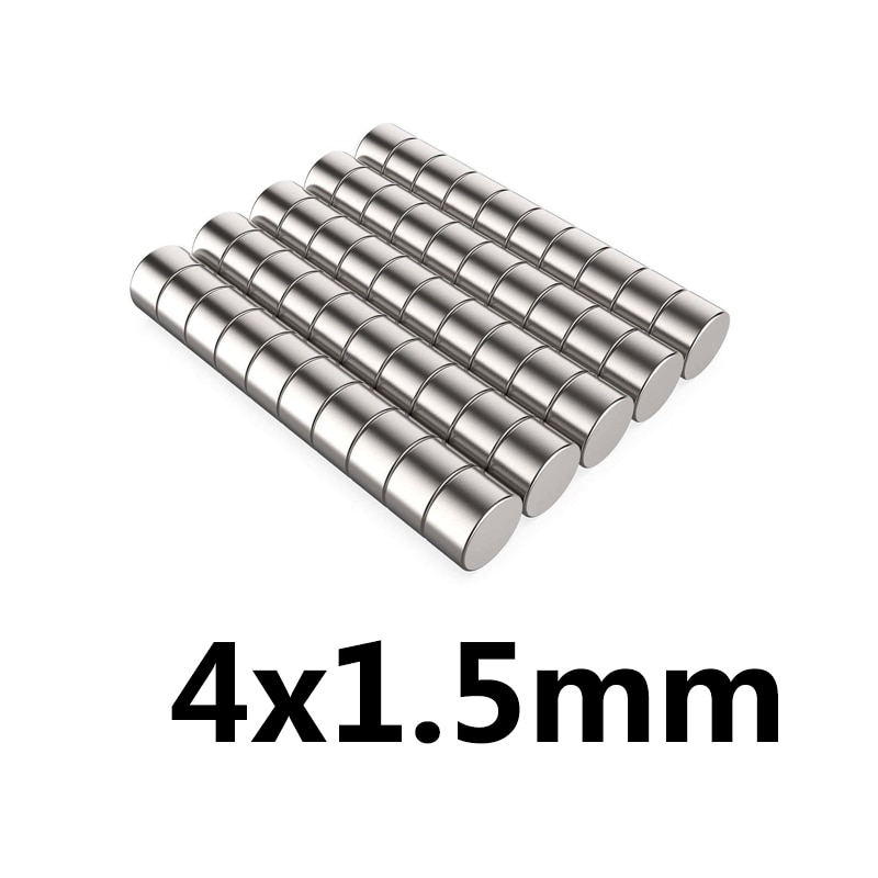 100Pcs Mini Neodymium Magneet 4x1.5mm N35 Kleine Ronde Super Sterke Krachtige Magnetische Magneten Disc Voor Craft gallium Metaal