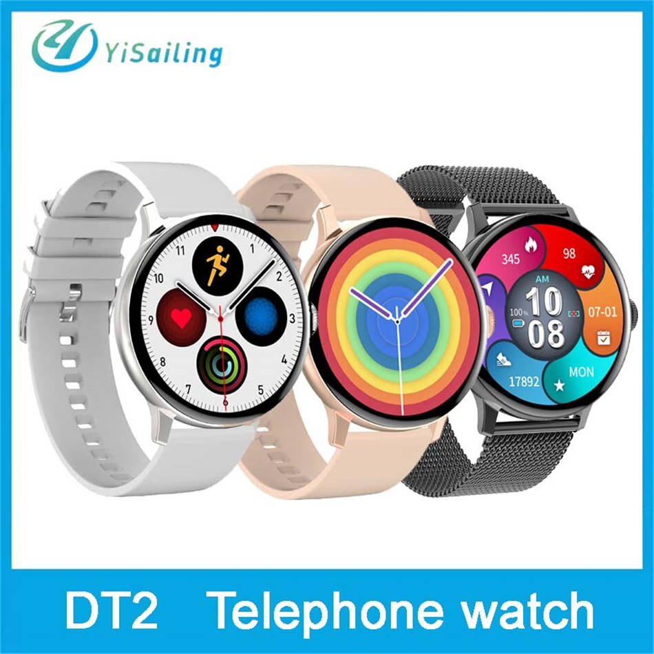 Smartwatch für damen , dt2 1.19 zoll-runddisplay, bluetooth-anruffunktion, herzfrequenzmesser, fitness-tracker für android und ios
